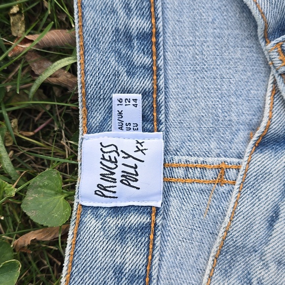 NWT Princess Polly Holly Asymmetrical Straight Leg Jeans Size 12 - Picture 10 of 15